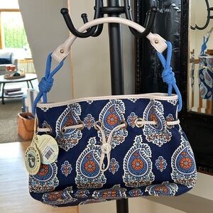 Spartina 449 Daufuskie Island Handbag – Blue Paisley Canvas Shoulder Bag – NWT